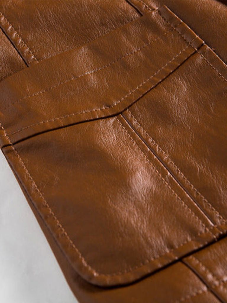 Giacca in Pelle Caramello Bold - Roma Essenza