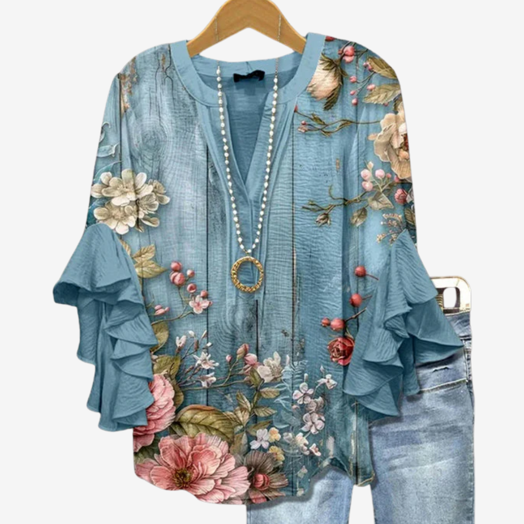 Roselina™ Abito lungo bohémien con volant