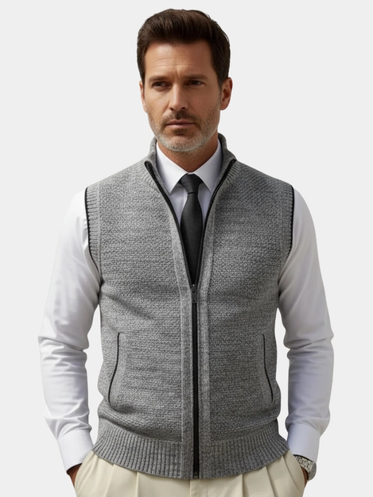 Gilet Elegante con Zip Intera - Roma Essenza