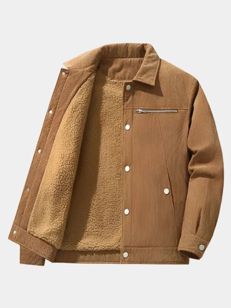 Giacca Sherpa in Corduroy Minimalista - Roma Essenza